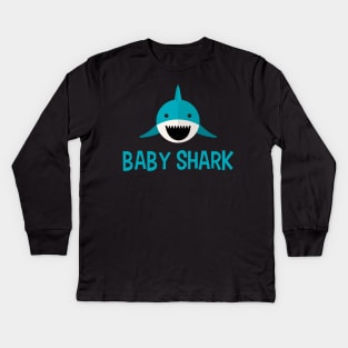 Baby Shark (Blue) Kids Long Sleeve T-Shirt